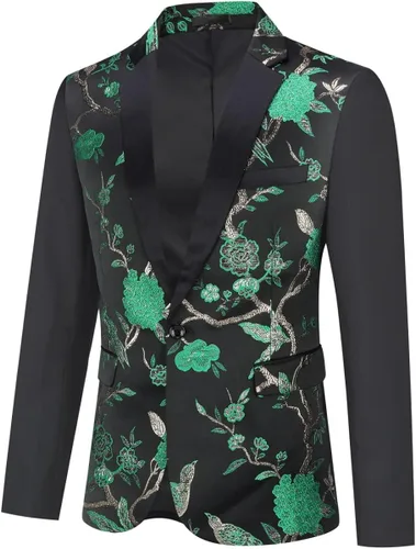 Vista 2 de Cloudstyle Traje de 2 piezas floral para hombre chaqueta y pantalones de esmoquin con un botón