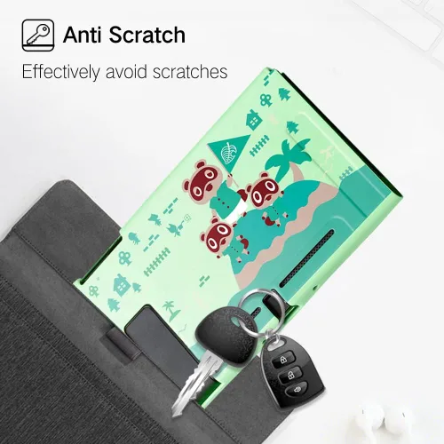 Vista 3 de PERFECTSIGHT Funda Protectora Compatible con Nintendo Switch Linda Funda de TPU Suave Antideslizante Carcasa de Concha Dura Acoplable Protección