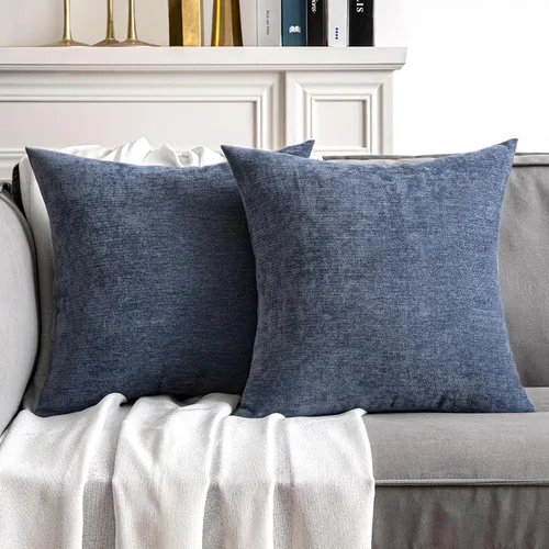 Vista 11 de MIULEE - Pack de 2 fundas de almohada decorativas beige de 16x16 pulgadas, cojines suaves de chenilla para sofá, fundas de cojín de estilo casa