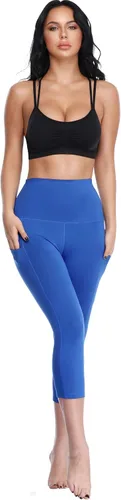 Vista 5 de CADMUS Womens High Waist Workout Legging Capris for Yoga w Side Pockets