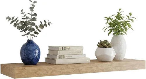 Vista 9 de joelsantiques Estantes flotantes de madera de 18 pulgadas para pared, 18 x Beige