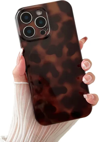 Vista 11 de Huahuacase Funda compatible con iPhone 11, diseño de caparazón de tortuga, retro, ámbar y marrón, estampado de guepardo leopardo, funda protectora