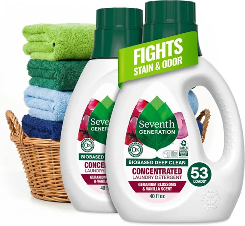 Vista 12 de Seventh Generation Detergente concentrado para ropa de bebé, fórmula antimanchas, aroma fresco, 40 oz (53 cargas)