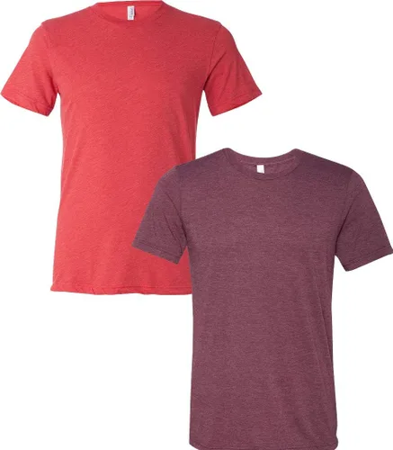 Vista 272 de Bella Canvas 3413c para hombre (1) Triblend verde + (1) Triblend rojo