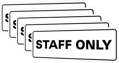Vista 96 de All Quality Letrero estándar para pared o puerta Fácil instalación Señales de trabajo de oficina Seguridad mejorada – Negro – Pequeño