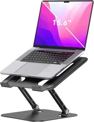 Vista 8 de K&ZZ Soporte para computadora portátil para escritorio, soporte ajustable 03-Plateado