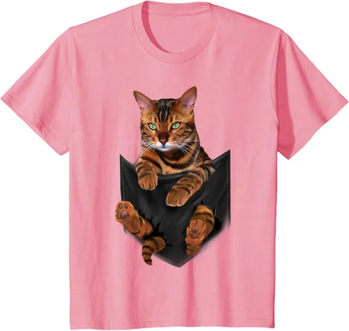 Vista 85 de Camiseta de bolsillo con estampado de tigre y gato Negro