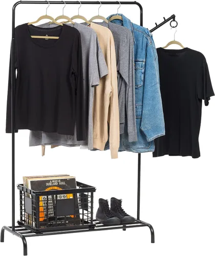 Vista 8 de IRIS USA - Perchero de metal con estilo boutique y moderno, negro