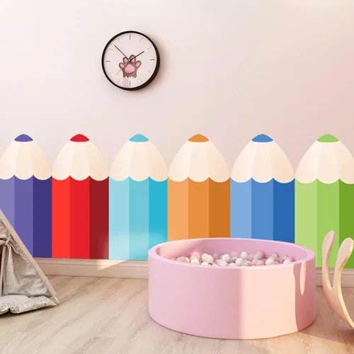 Vista 3 de Pegatinas de pared anticolisión para niños, con forma de lápiz PU autoadhesivo, dormitorio Tatami 3D Soft Bag paneles de pared