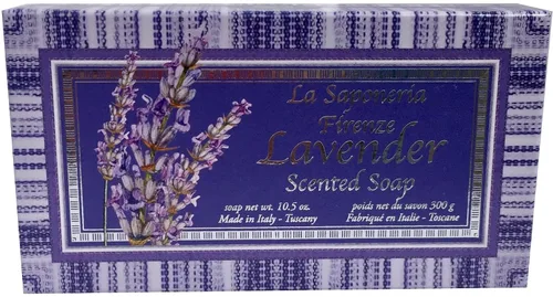 Vista 4 de Jabón de baño La Saponeria Firenze by Saponificio Artigianale Fiorentino Italian Spa Cleanser Made In Tuscany Barra decorativa Lavanda de 10.5 onzas
