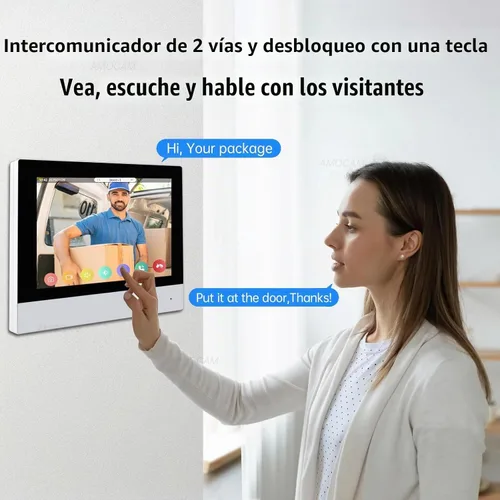 Vista 4 de Sistema de intercomunicación de video de 2 cables 1080P, monitor WiFi de 7