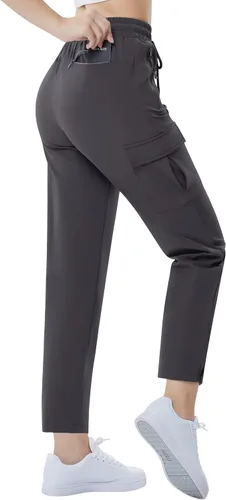 Vista 4 de KOJOOIN Womens Hiking Cargo Pants Lightweight Quick Dry with Pockets Joggers Pants Athletic Workout Casual Camping