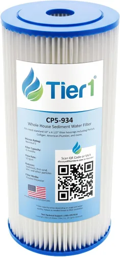 Vista 23 de Tier1 Filtro de agua de 30 micras de 10 x 4.5 pulgadas Cartucho de sedimento plisado de poliéster para toda la casa Reemplazo para filtro