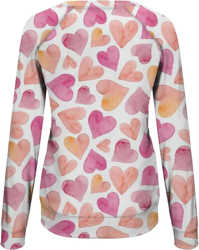 Vista 8 de Sudadera de manga larga con estampado de leopardo y corazón para mujer, para el día de San Valentín, sin botones, para niñas, regalos