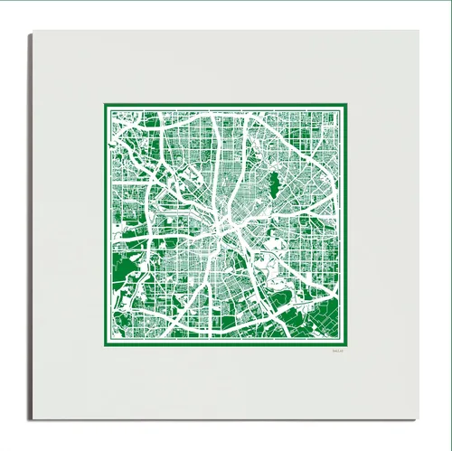 Vista 52 de O3 Design Studio San Diego, CA Paper Cut Map Matted Grey 20x20 in Paper Art