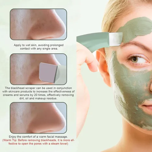 Vista 3 de 2 paquetes de herramientas para eliminar puntos negros, raspador facial para limpieza profunda de la nariz, herramienta de exfoliación suave