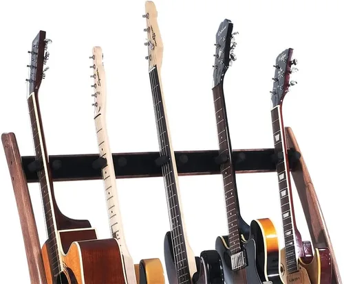 Vista 4 de Ruach GR-2 Curve - Soporte personalizable para guitarras y estuches, color nogal