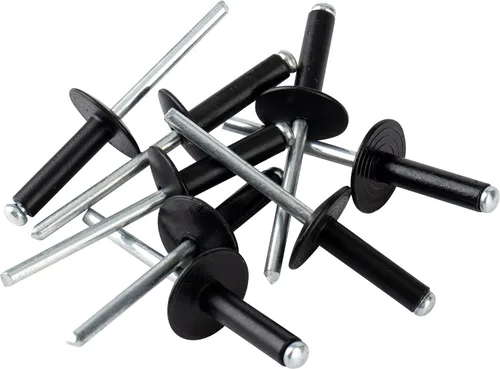 Vista 4 de ISPINNER 100 remaches ciegos de aluminio con brida grande de 3/16 x 1 pulgada, remaches pop agarre agarre 0.709-0.787 in (negro)