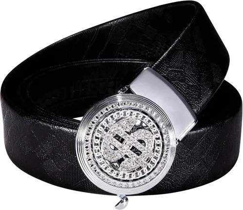 Vista 2 de Dubulle Cinturón de trinquete para hombre diseño de moda casual hebilla automática correa de cinturón de golf fácil de usar cortable