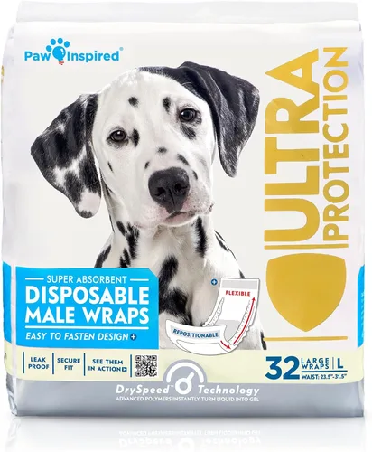Vista 8 de Paw Inspired Bandas desechables para perros machos, banda para el vientre para perros Pañales desechables para perros Bandas para el vientre