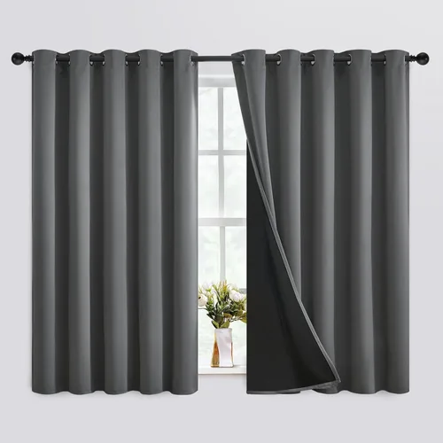 Vista 130 de SimpleHome - Cortinas opacas 100% para recámara, cortinas de ventana con ojales beige, con aislamiento térmico, cortinas de oscurecimiento