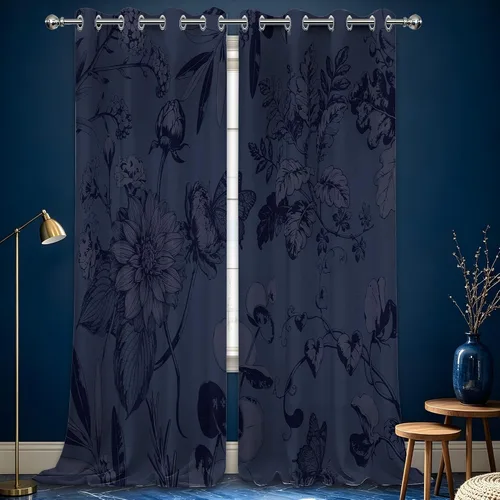 Vista 24 de Cortinas opacas negras y doradas, cortinas modernas de mediados de siglo para dormitorio, sala de estar, 63 pulgadas de largo, juego de 2 paneles