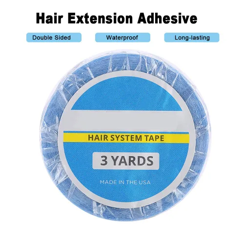 Vista 5 de Extensión de cabello adhesivo de doble cara, plástico azul importado, extensión de cabello real, cinta de doble cara fácil de instalar y desmontar
