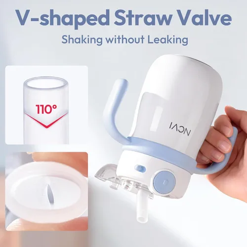 Vista 8 de NCVI Botella de agua para niños pequeños, de acero inoxidable, taza para Azul