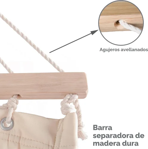 Vista 5 de SUNCREAT Hamaca de repuesto para soporte, capacidad de 475 libras, hamaca de patio trasero para dos personas para exterior, color beige