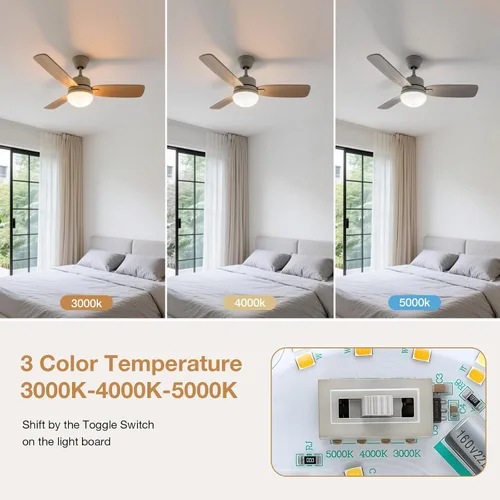 Vista 2 de Kit de Retrofit de Luz LED para Ventilador de Techo, 4 Pulgadas, Kit de Repuesto de Luz de Techo Motor PCB de Panel, 18W, 3CCT 3000K-4000K-5000K