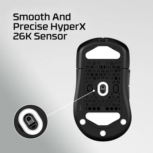 Vista 6 de HyperX Pulsefire Saga Pro Ratón Inalámbrico para Juegos (Negro)
