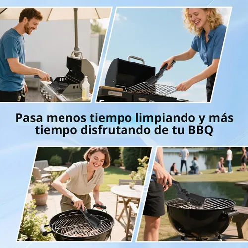 Vista 7 de Cepillo eléctrico inalámbrico para parrilla con ángulo ajustable, motor de potencia de 3 velocidades y cabezal de acero inoxidable, recargable Negro