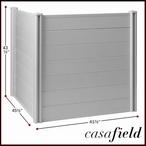 Vista 7 de Casafield Pantalla de privacidad de 42 x 42 pulgadas – Panel de valla de vinilo para exteriores para CA/papelera/equipo de piscina, color gris