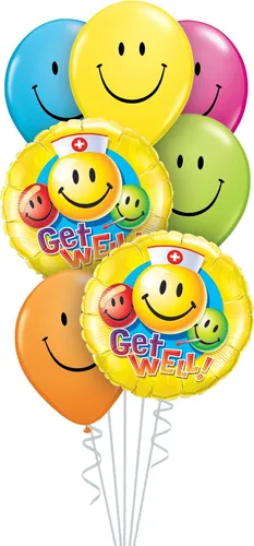 Vista 8 de Qualatex Caja de 7 piezas de ramo de globos, círculos de primer cumpleaños Stars-Boy