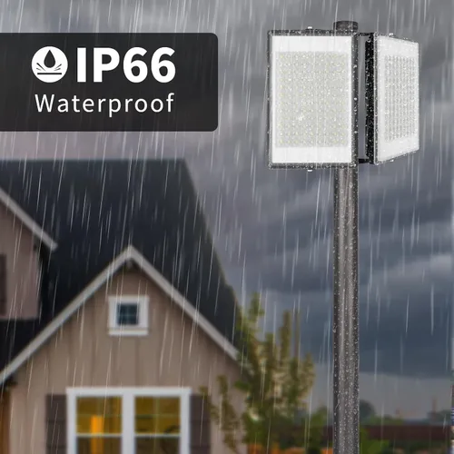 Vista 4 de Luz de inundación LED de 400 W, luces de seguridad súper brillantes para exteriores de 40000 lm con ángulo de iluminación más amplio, luz blanca