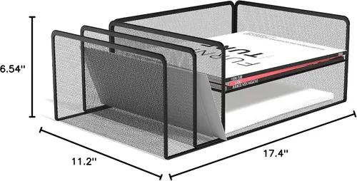 Vista 7 de TRU RED Staples TR57538-CC - Archivo horizontal de malla de alambre de 4 compartimentos