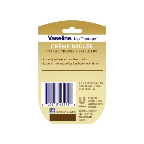 Vista 2 de Vaseline Lip Therapy Lip Balm, Creme Brulee 0.25 oz (paquete de 10)