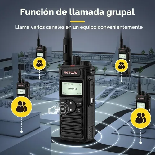 Vista 4 de Retevis RT86S Walkie Talkie profesional de largo alcance, para logística