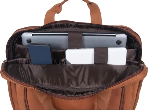 Vista 10 de Kenneth Cole REACTION "Out of the Bag" Manhattan - Bolso bandolera de cuero colombiano para laptop de 15.6" para viajes y negocios