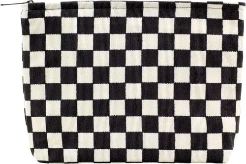 Vista 36 de Pazimiik Bolsa de maquillaje floral, grande, de algodón, con cremallera para bolsa de viaje, organizador de maquillaje de lona para mujeres