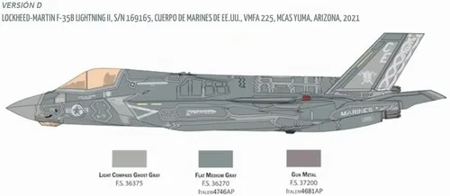 Vista 20 de Italeri -2810 F-35 B Lightning II Versión STOVL, escala 1:48, kit de modelo, modelo de plástico para montar, modelado, multicolor, IT2810