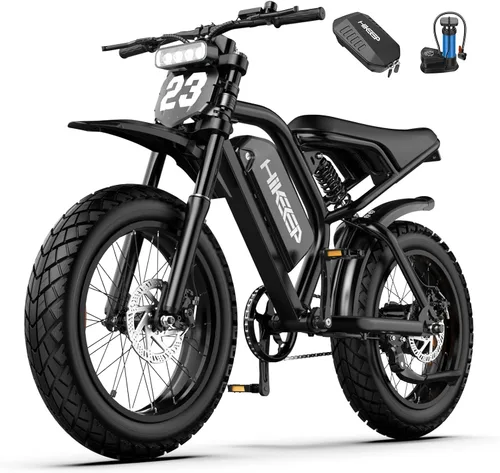 Vista 11 de HiKeep Bicicleta eléctrica para adultos – Peak 3000W, 52V 40Ah Fat Tire E-Bike con neumáticos de 20 x 4.0, suspensión completa, frenos hidráulicos