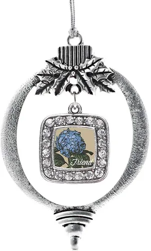 Vista 9 de Inspired Silver - Bon Voyage Cruise Ship Charm Ornamento – Adornos navideños cuadrados de plata con joyas de circonita cúbica