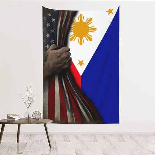 Vista 20 de Tapiz de mitad de bandera estadounidense y mitad de bandera de Nicaragua, 60 x 40 pulgadas, divertido tapiz estético, arte de pared para dormitorio