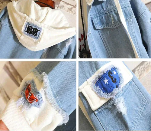Vista 3 de WANHONGYUE Anime Sailor Moon - Chaqueta vaquera con capucha para cosplay