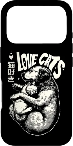 Vista 30 de Golden Retriever Dog Loves Cats Cuddle Art Case for iPhone 16