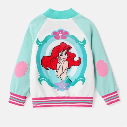 Vista 6 de Disney Chaqueta bomber Varsity Letterman para niñas, sudadera rosa, 3-10 años