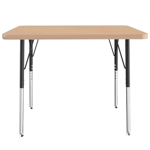 Vista 165 de FDP - Mesa rectangular para actividades escolares y de oficina (24 x 36 pulgadas), patas estándar con deslizadores giratorios, altura ajustable