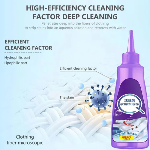 Vista 6 de Active Enzyme - Removedor de manchas para ropa, removedor rápido de manchas de lavandería, removedor de manchas de ropa con enzimas activas, B
