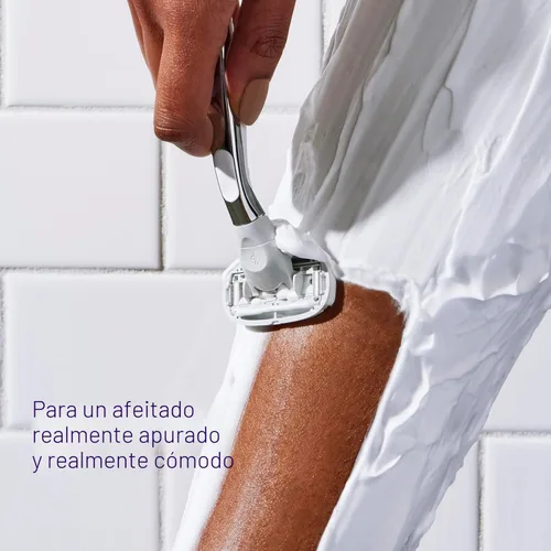Vista 3 de Flamingo Cartuchos de repuesto originales para mujer, 6 unidades, maquinillas de afeitar de 5 hojas para mujer